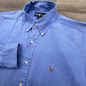 Polo Ralph Lauren Yarmouth Men's Blue Oxford Button Up 15.5 32 Small Cotton